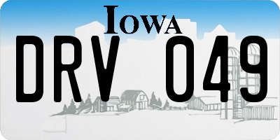 IA license plate DRV049