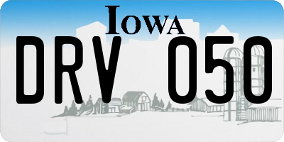 IA license plate DRV050