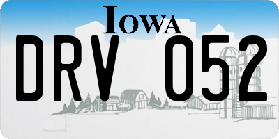 IA license plate DRV052
