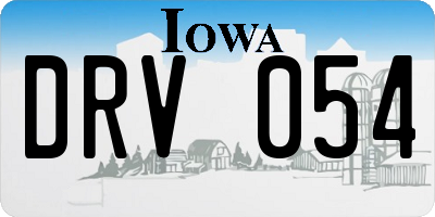 IA license plate DRV054