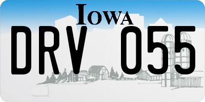 IA license plate DRV055