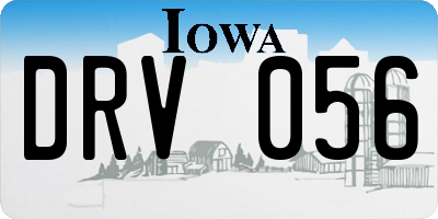IA license plate DRV056