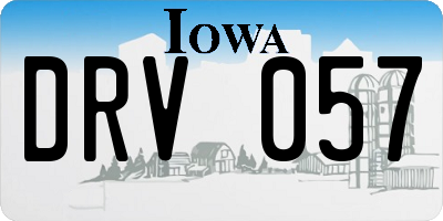 IA license plate DRV057