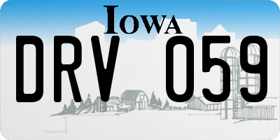 IA license plate DRV059