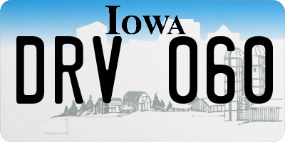 IA license plate DRV060