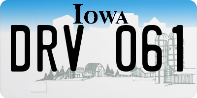 IA license plate DRV061
