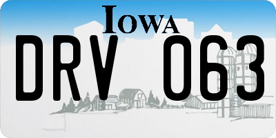 IA license plate DRV063