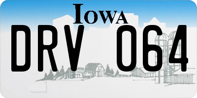 IA license plate DRV064