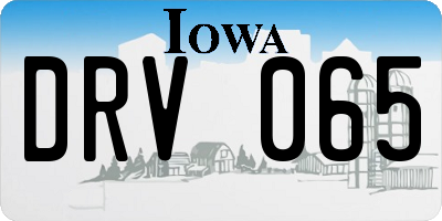 IA license plate DRV065