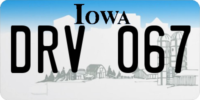 IA license plate DRV067