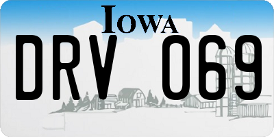 IA license plate DRV069