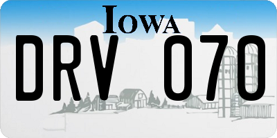 IA license plate DRV070