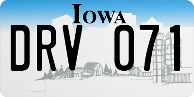IA license plate DRV071
