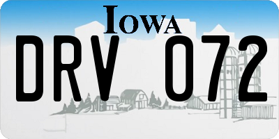 IA license plate DRV072