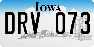 IA license plate DRV073