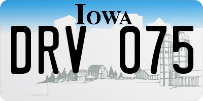 IA license plate DRV075