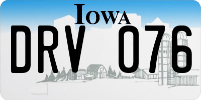 IA license plate DRV076