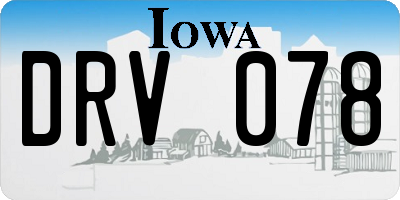 IA license plate DRV078