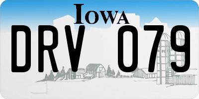 IA license plate DRV079