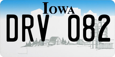IA license plate DRV082