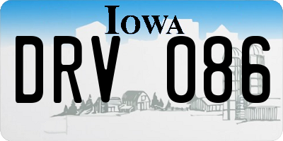 IA license plate DRV086