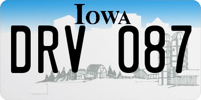 IA license plate DRV087