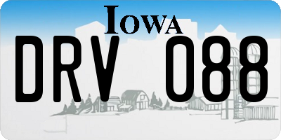 IA license plate DRV088