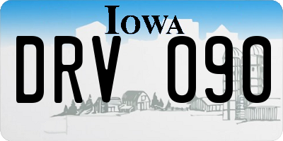 IA license plate DRV090