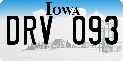 IA license plate DRV093