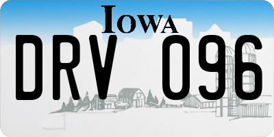 IA license plate DRV096