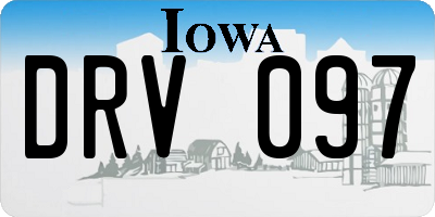 IA license plate DRV097
