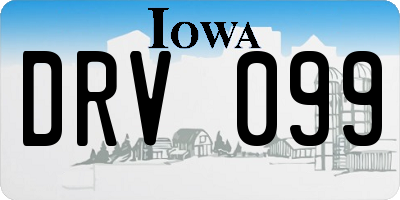 IA license plate DRV099