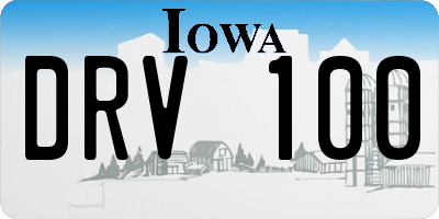 IA license plate DRV100