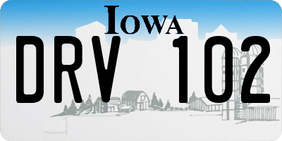 IA license plate DRV102