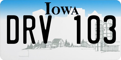 IA license plate DRV103