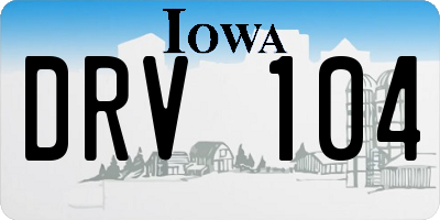IA license plate DRV104
