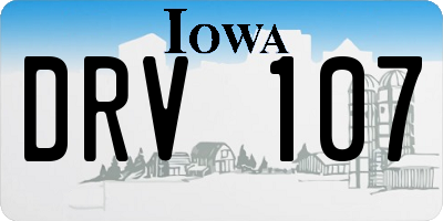 IA license plate DRV107