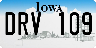 IA license plate DRV109