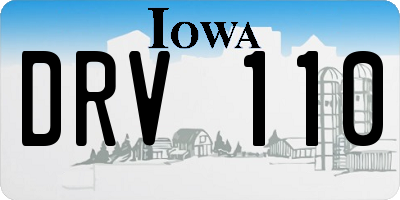 IA license plate DRV110