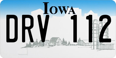 IA license plate DRV112