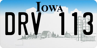 IA license plate DRV113