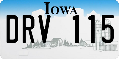 IA license plate DRV115