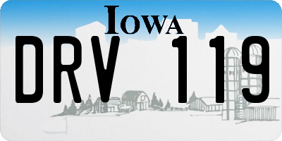 IA license plate DRV119