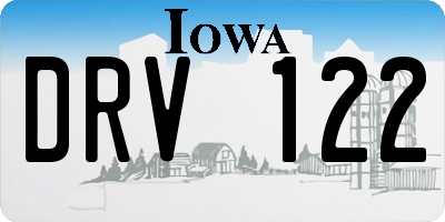 IA license plate DRV122