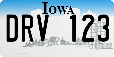 IA license plate DRV123