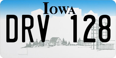 IA license plate DRV128