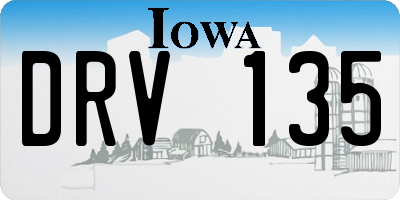 IA license plate DRV135