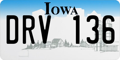 IA license plate DRV136
