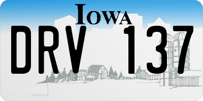 IA license plate DRV137
