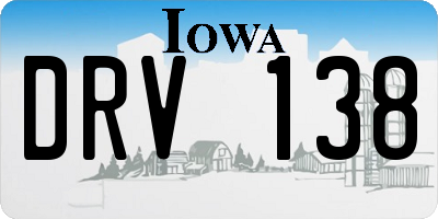 IA license plate DRV138
